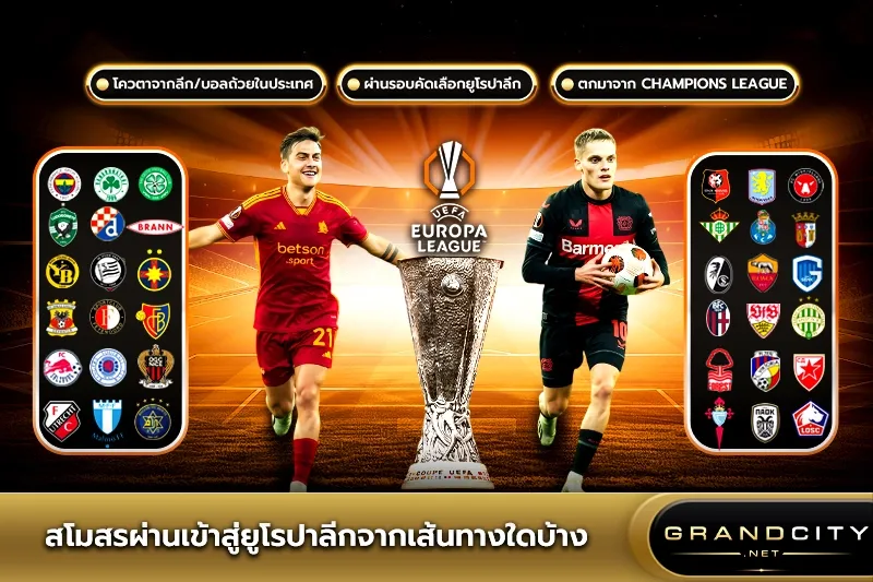 สโมสรผ่านเข้าสู่ยูโรป้าลีกจากเส้นทางใด
